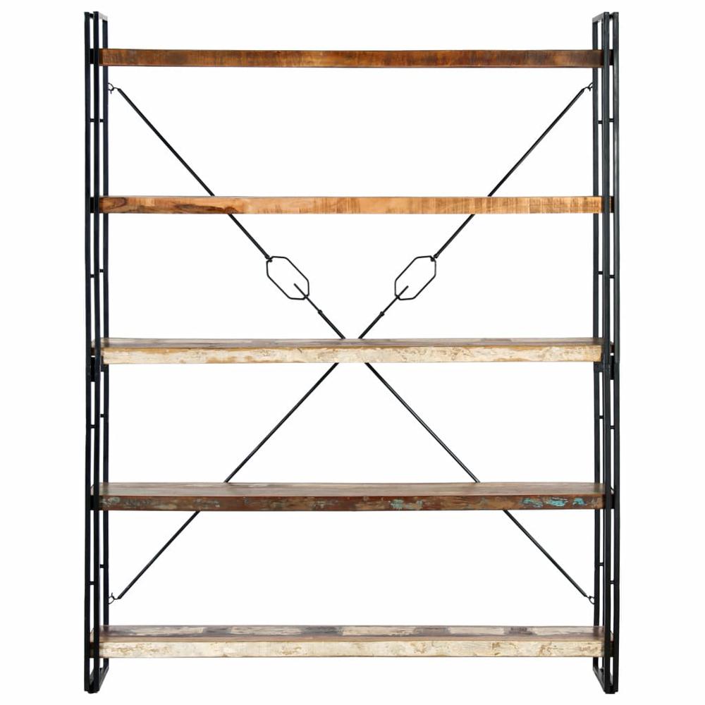 vidaXL 5-Tier Bookcase 55.1"x11.8"x70.9" Solid Reclaimed Wood, 286583. Picture 2