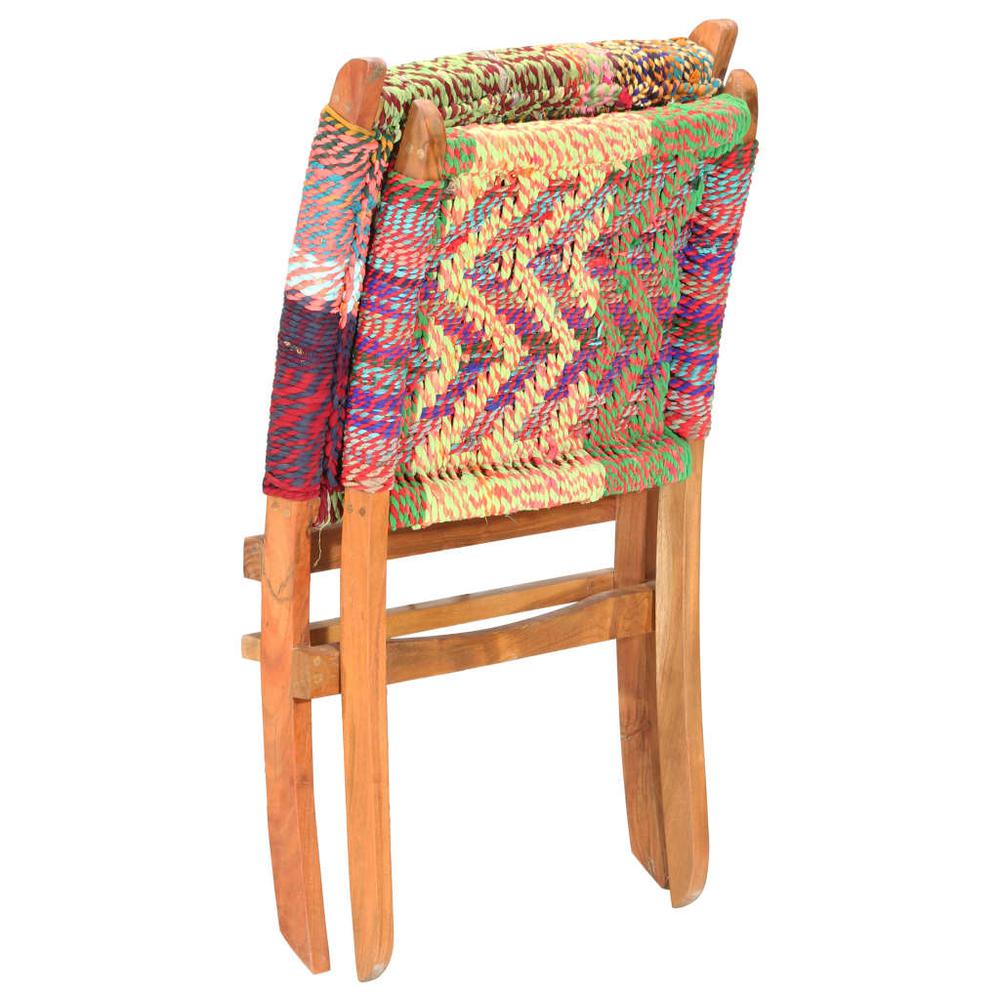 vidaXL Folding Chindi Chair Multicolors Fabric, 286608. Picture 5