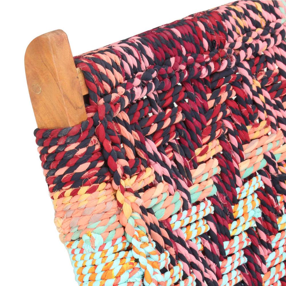 vidaXL Folding Chindi Chair Multicolors Fabric, 286608. Picture 6