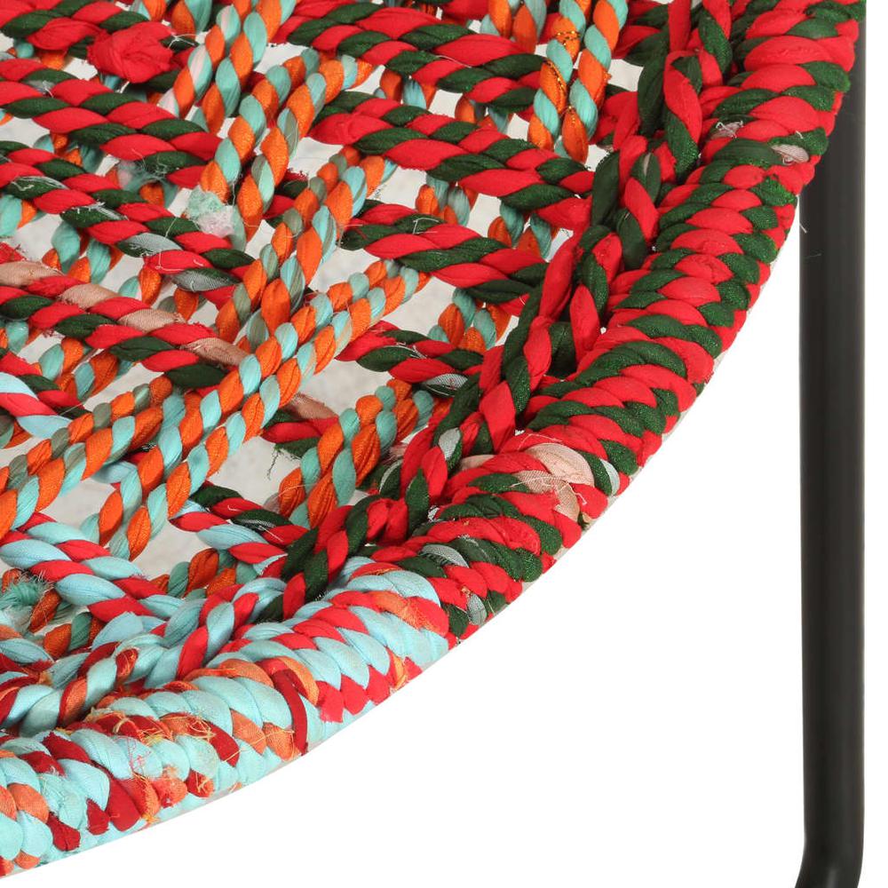 vidaXL Circle Chair Multicolors Chindi Fabric, 286609. Picture 6