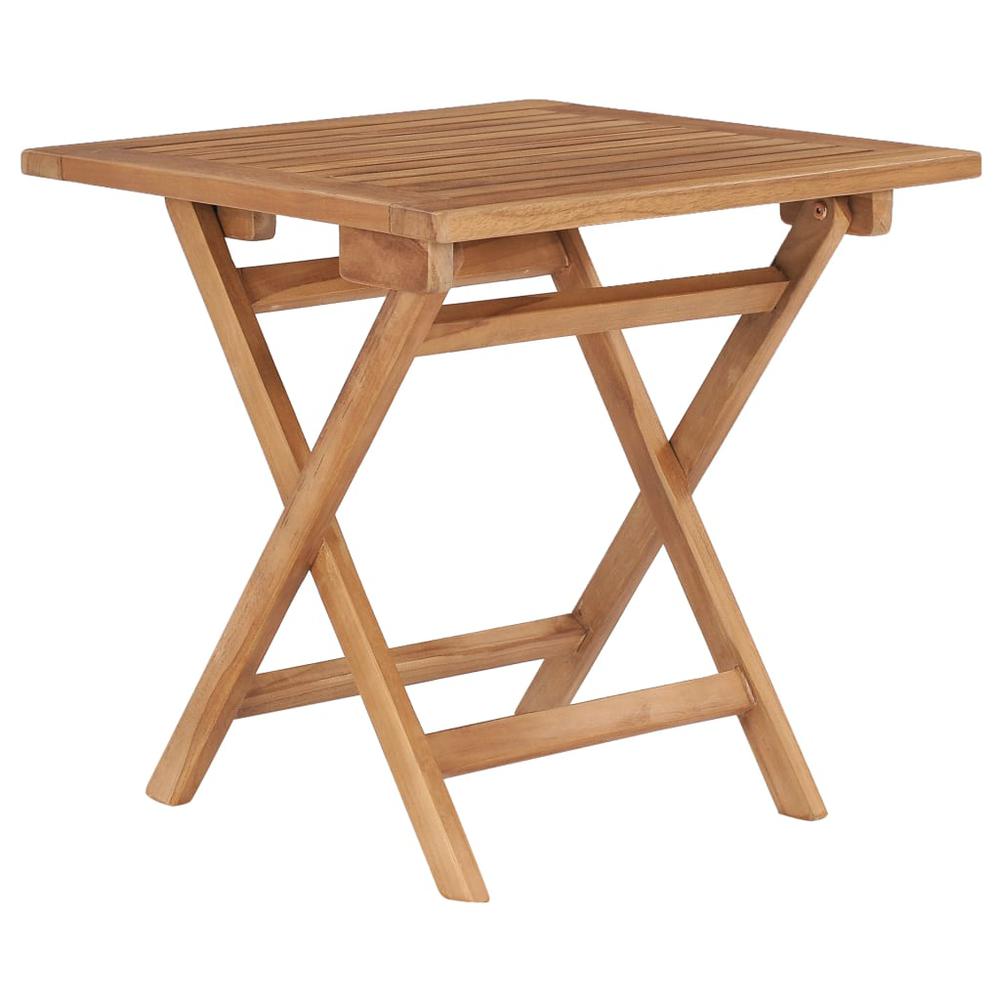 vidaXL Folding Garden Table 17.7"x17.7"x17.7" Solid Teak Wood, 48977. Picture 1