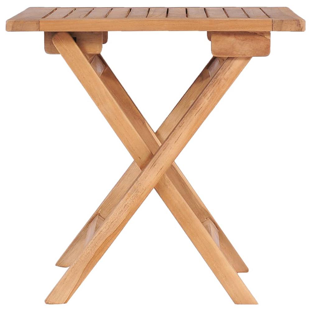 vidaXL Folding Garden Table 17.7"x17.7"x17.7" Solid Teak Wood, 48977. Picture 2