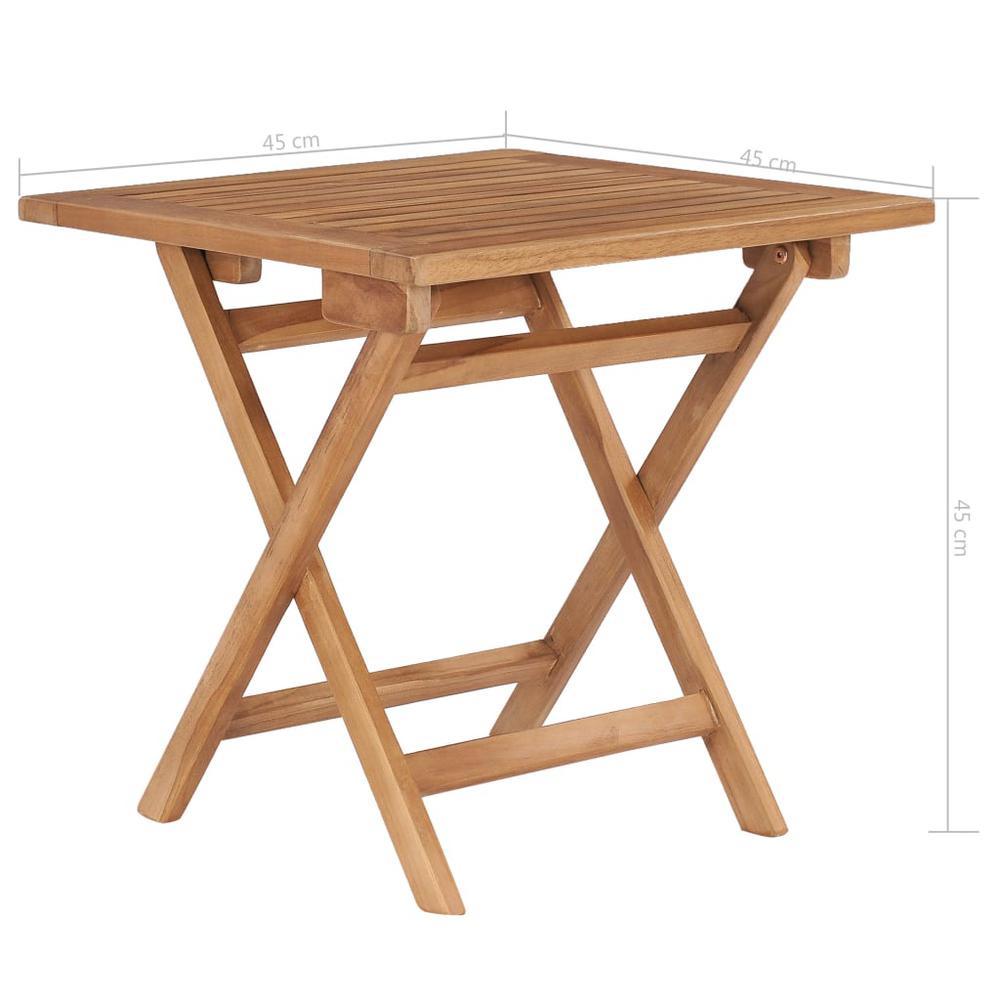 vidaXL Folding Garden Table 17.7"x17.7"x17.7" Solid Teak Wood, 48977. Picture 6