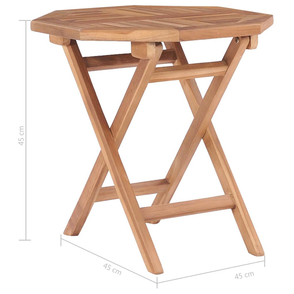 vidaXL Folding Garden Table 17.7"x17.7"x17.7" Solid Teak Wood, 48978. Picture 7