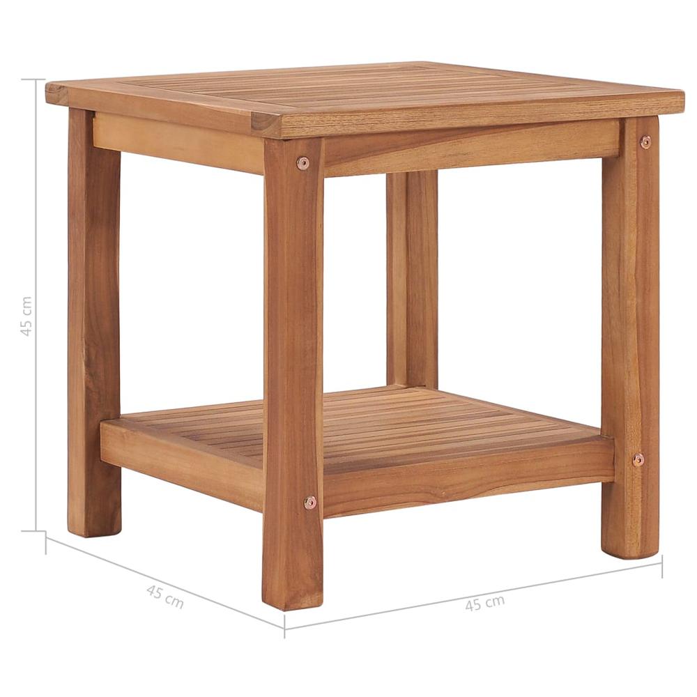 vidaXL Coffee Table 17.7"x17.7"x17.7" Solid Teak Wood, 48979. Picture 6