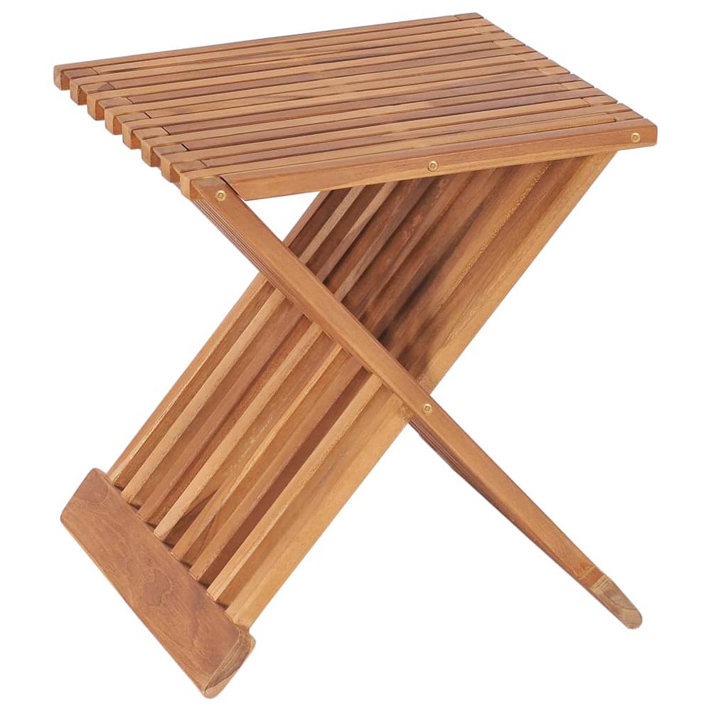 Folding Stool 15.7"x12.6"x17.7" Solid Teak Wood. Picture 3