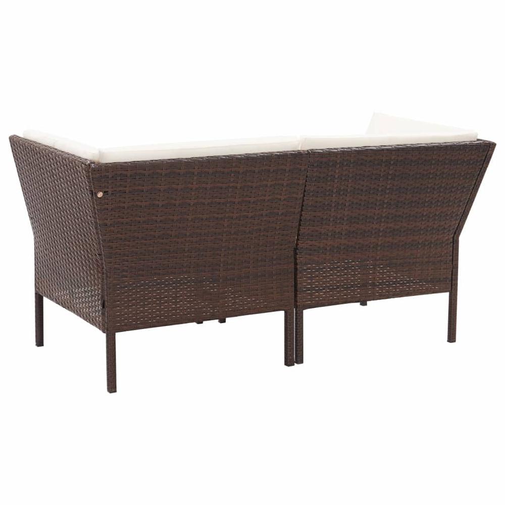 vidaXL 6 Piece Garden Lounge Set with Cushions Poly Rattan Brown, 48935. Picture 6