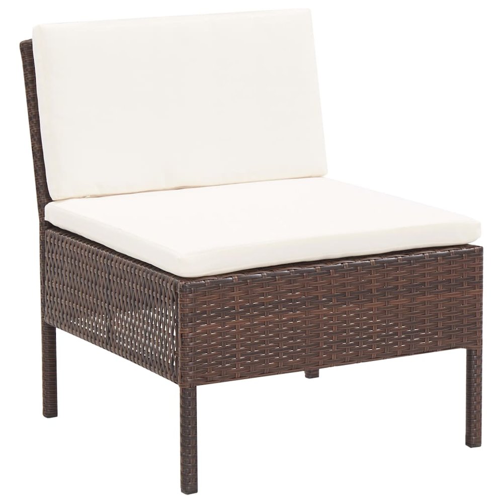 vidaXL 6 Piece Garden Lounge Set with Cushions Poly Rattan Brown, 48947. Picture 10