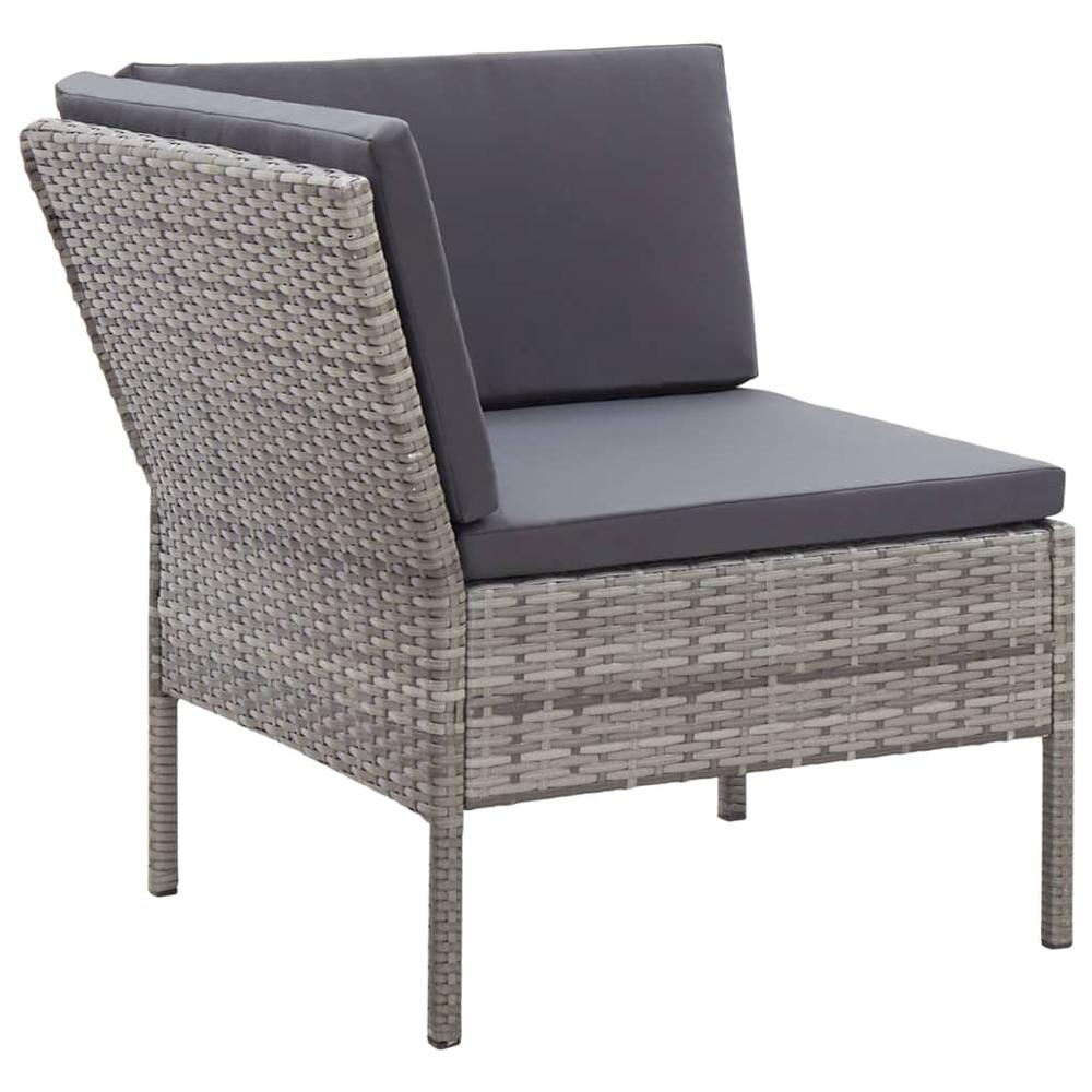 vidaXL 6 Piece Garden Lounge Set with Cushions Poly Rattan Gray, 48950. Picture 7