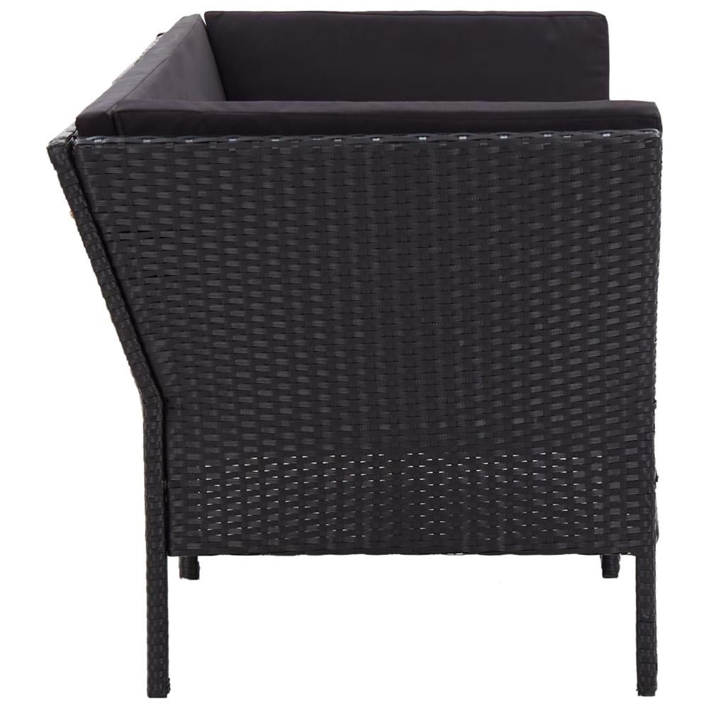 vidaXL 8 Piece Garden Lounge Set with Cushions Poly Rattan Black, 48953. Picture 6