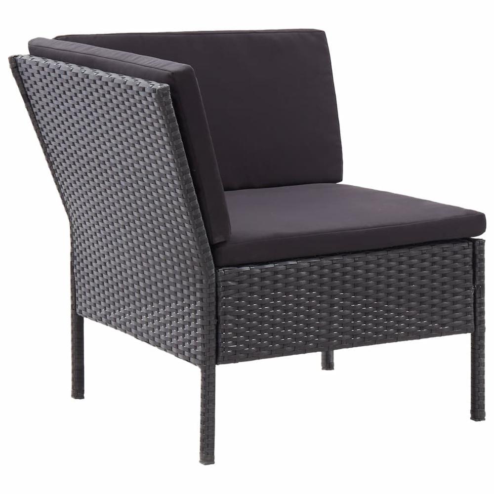 vidaXL 8 Piece Garden Lounge Set with Cushions Poly Rattan Black, 48953. Picture 7