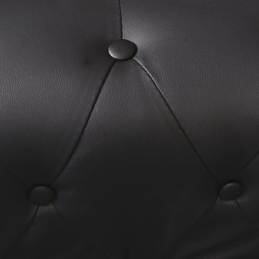 vidaXL Chesterfield Corner Sofa 5-Seater Black Faux Leather, 287913. Picture 3