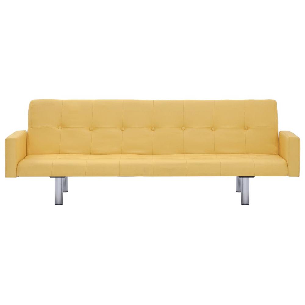 vidaXL Sofa Bed with Armrest Yellow Polyester, 287928. Picture 5