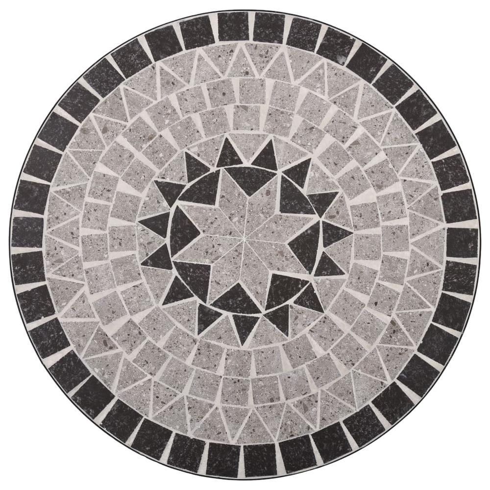 vidaXL 3 Piece Mosaic Bistro Set Ceramic Tile Gray, 279690. Picture 5