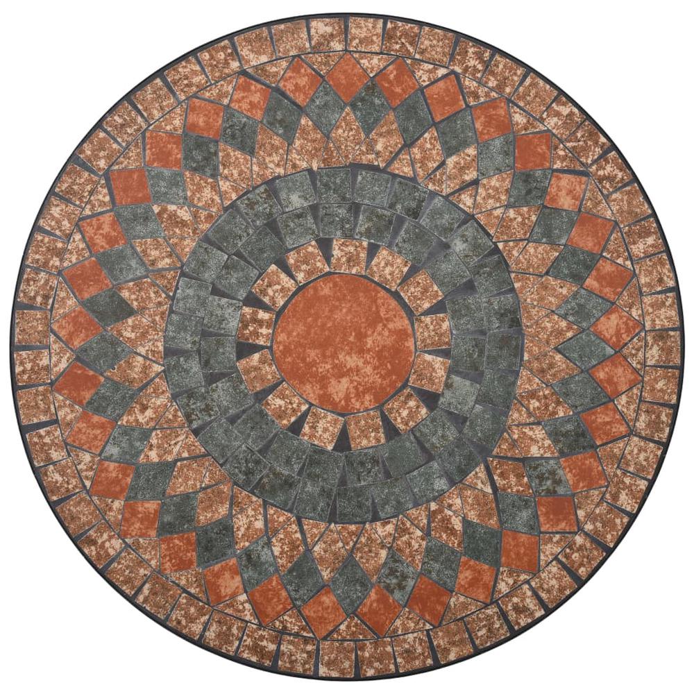 vidaXL 3 Piece Mosaic Bistro Set Ceramic Tile Orange/Gray, 279691. Picture 4