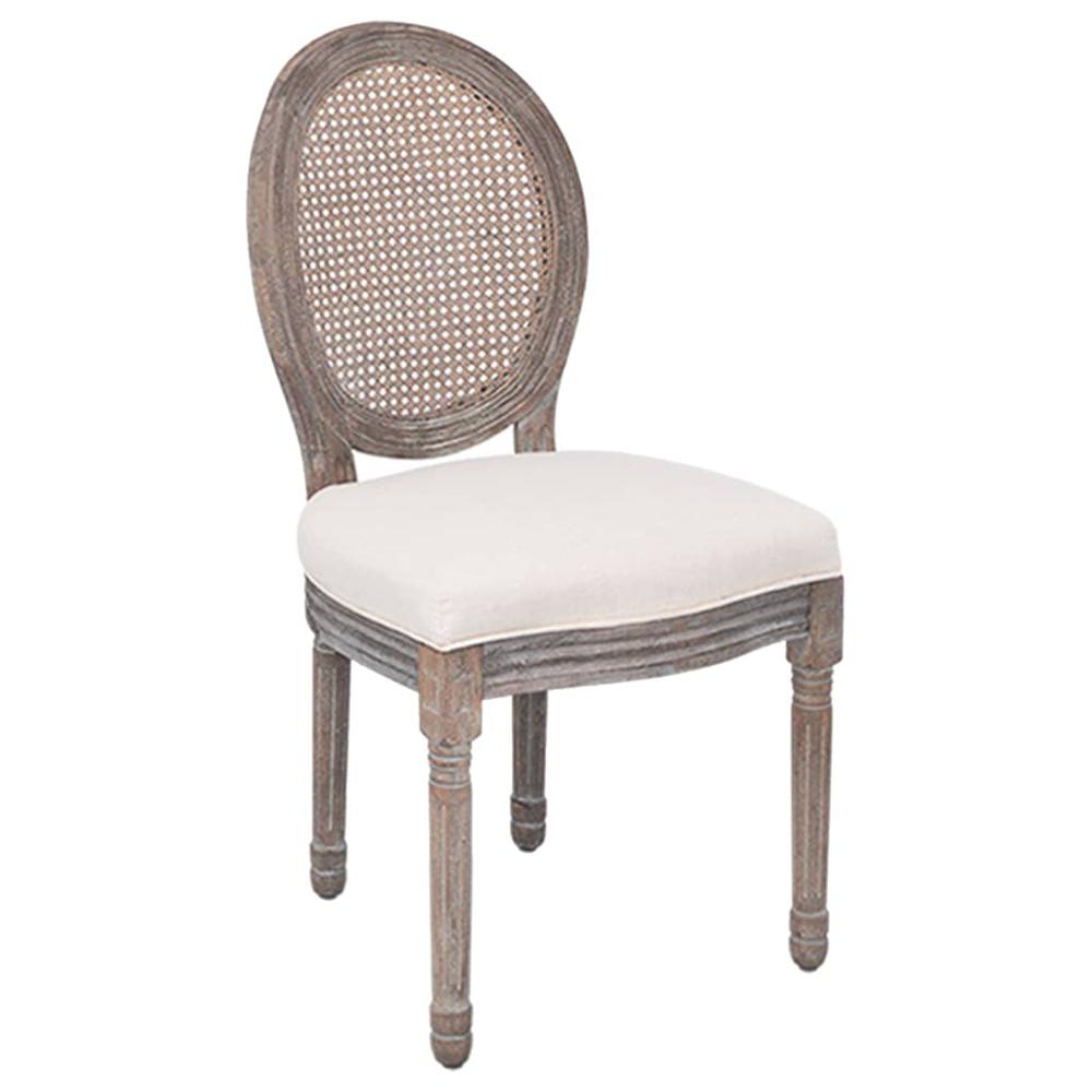 vidaXL Dining Chairs 4 pcs Cream Fabric, 288455. Picture 2