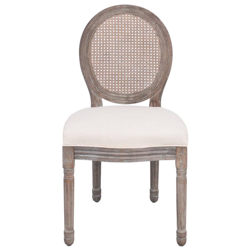 vidaXL Dining Chairs 4 pcs Cream Fabric, 288455. Picture 3
