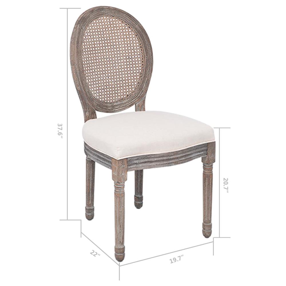 vidaXL Dining Chairs 4 pcs Cream Fabric, 288455. Picture 7