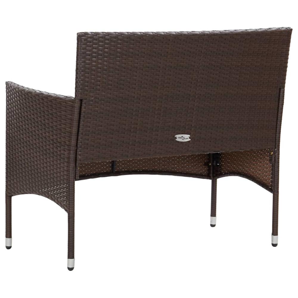 vidaXL 4 Piece Garden Lounge Set with Cushions Poly Rattan Brown, 45811. Picture 4