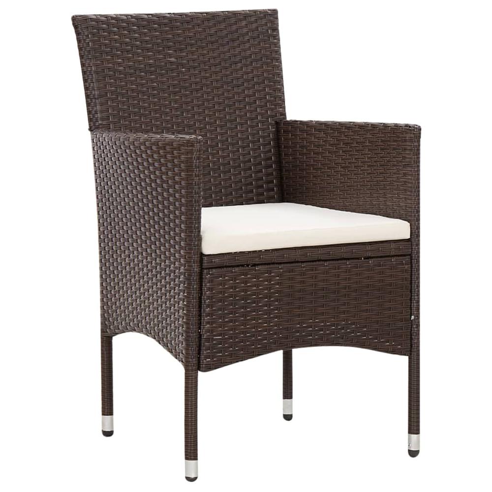vidaXL 4 Piece Garden Lounge Set with Cushions Poly Rattan Brown, 45811. Picture 6