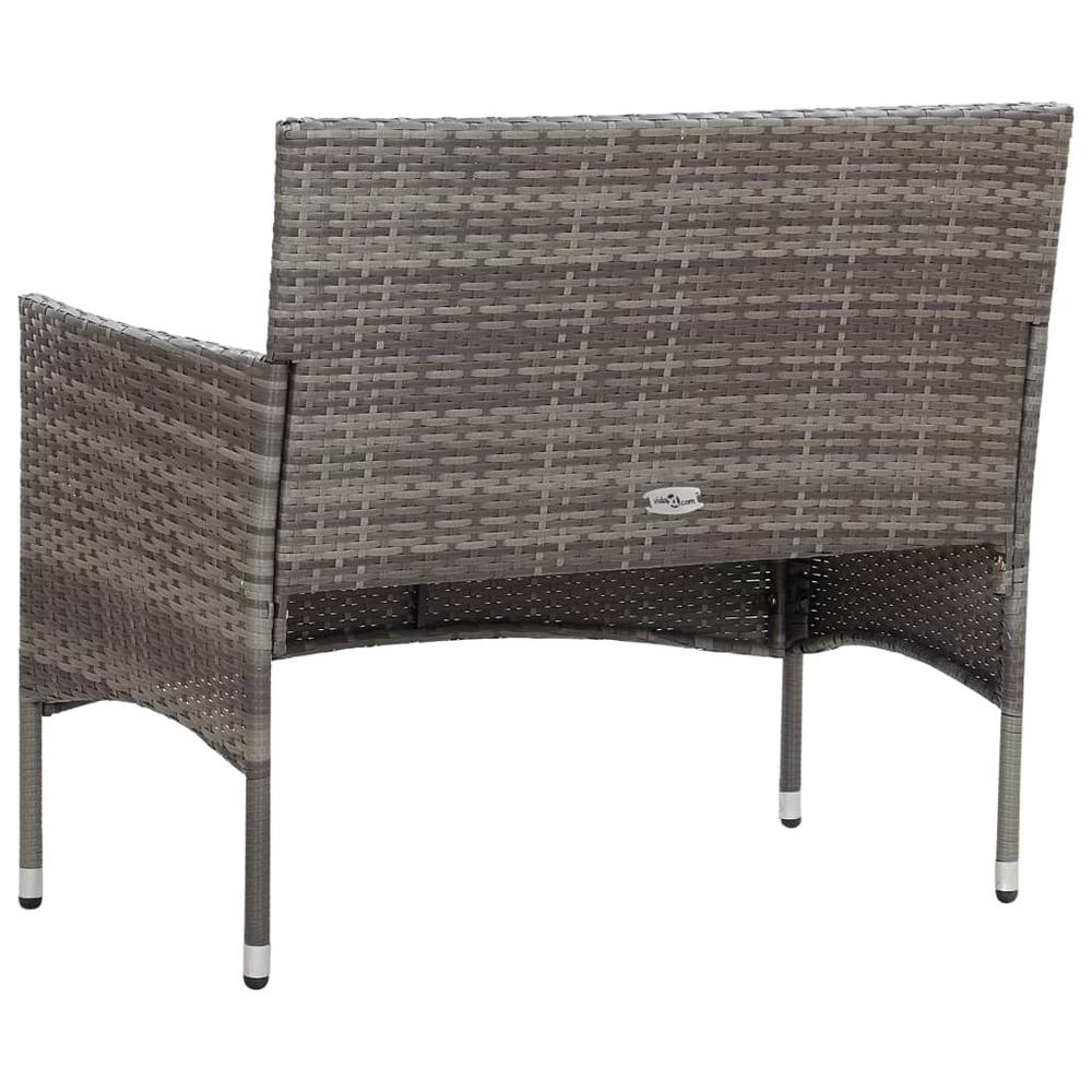 vidaXL 4 Piece Garden Lounge Set with Cushions Poly Rattan Gray, 45812. Picture 5
