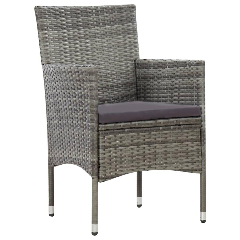 vidaXL 4 Piece Garden Lounge Set with Cushions Poly Rattan Gray, 45812. Picture 6