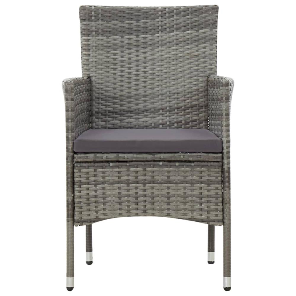 vidaXL 4 Piece Garden Lounge Set with Cushions Poly Rattan Gray, 45812. Picture 7