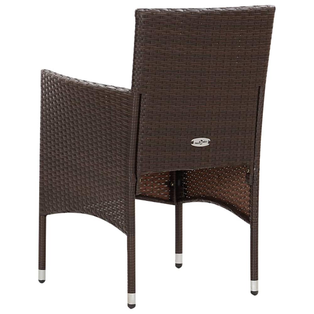 vidaXL 4 Piece Garden Lounge Set With Cushions Poly Rattan Brown 5888. Picture 11