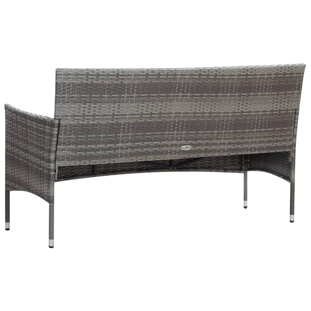 vidaXL 4 Piece Garden Lounge Set With Cushions Poly Rattan Gray, 45890. Picture 4