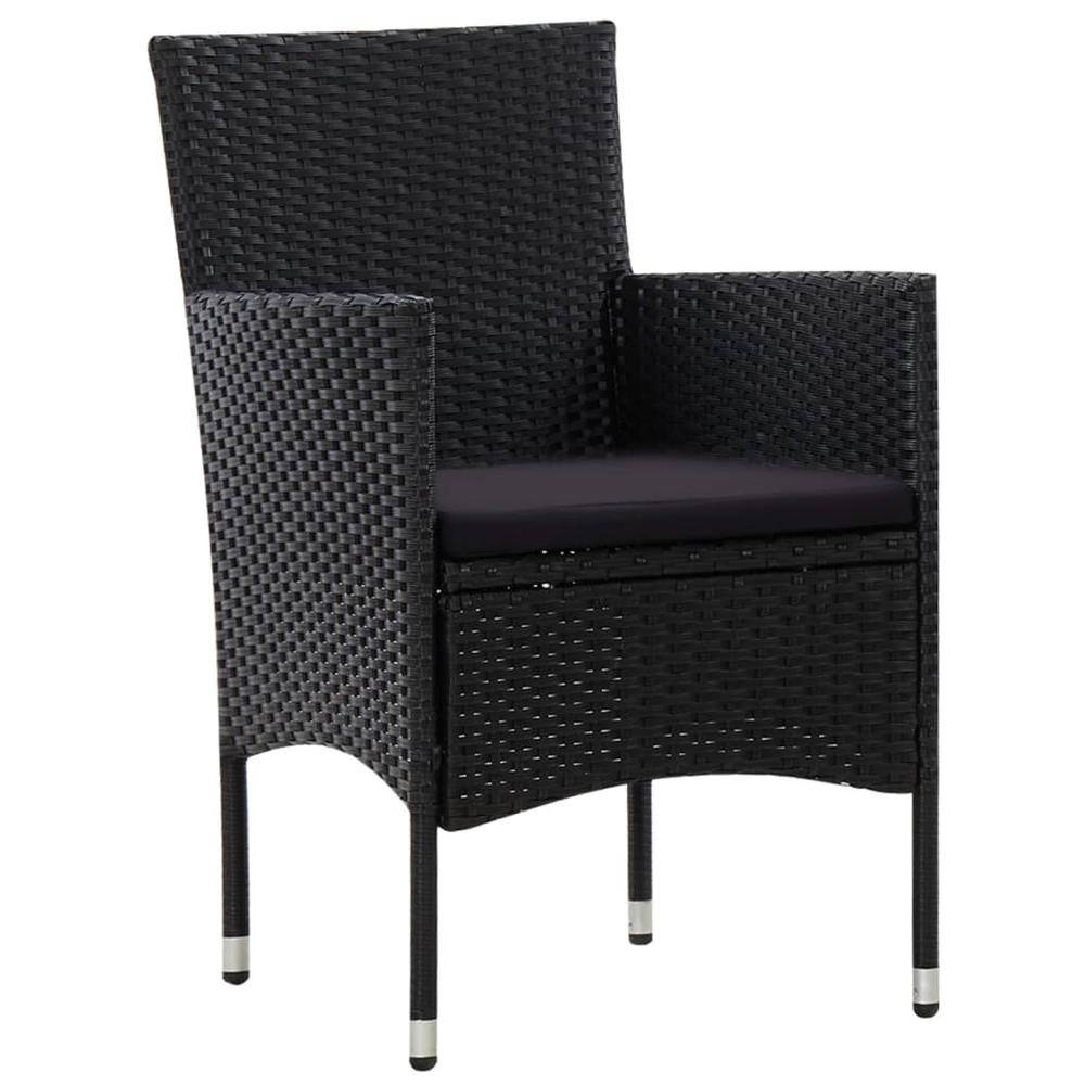 vidaXL 4 Piece Garden Lounge Set With Cushions Poly Rattan Black, 45891. Picture 7