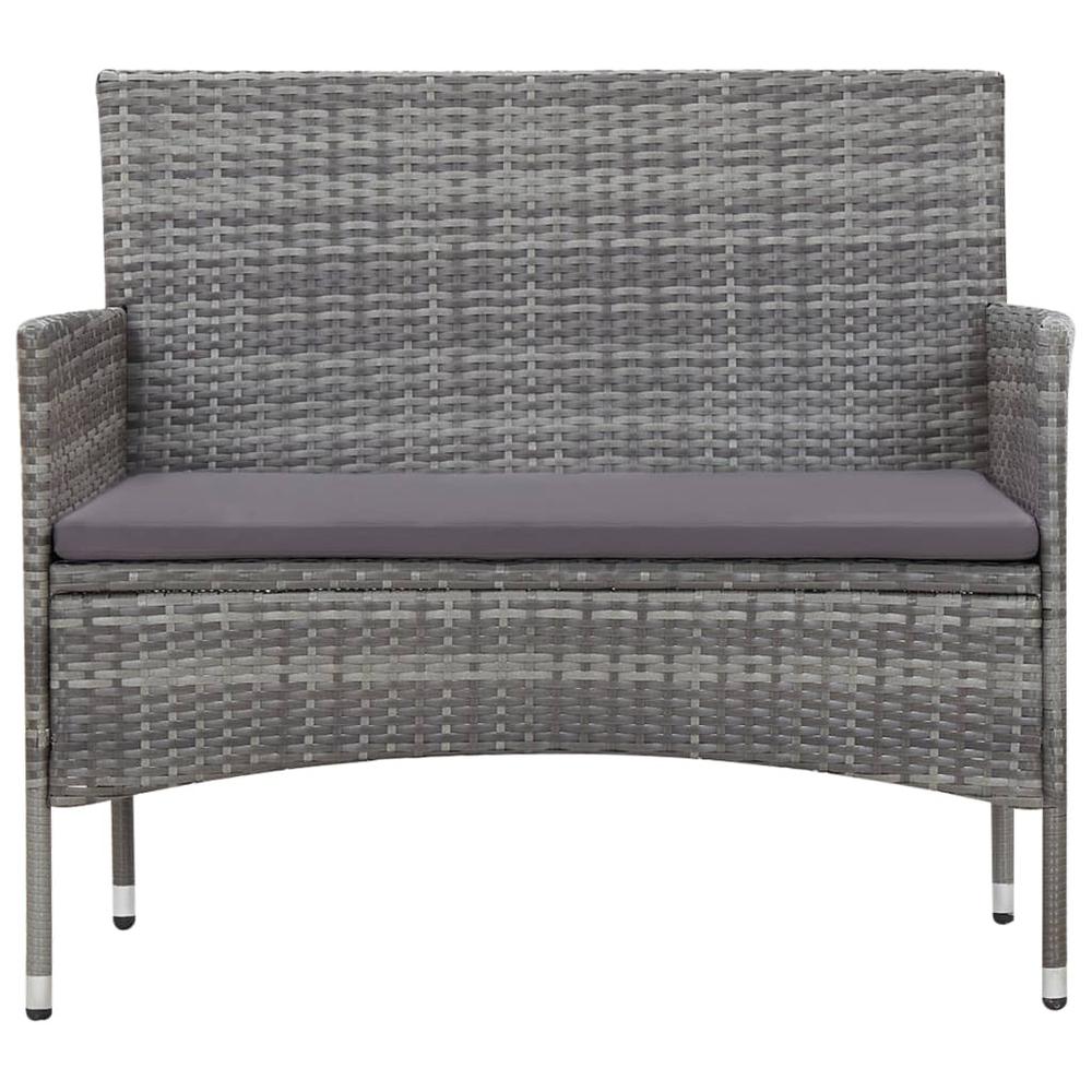 vidaXL 5 Piece Garden Lounge Set With Cushions Poly Rattan Gray, 45894. Picture 7