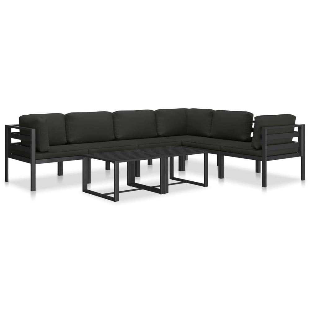 vidaXL Sectional Corner Sofa 1 pc with Cushions Aluminum Anthracite. Picture 8