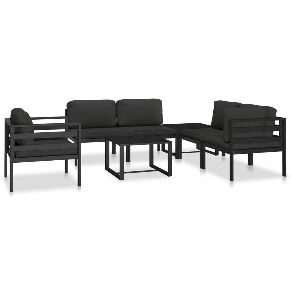 vidaXL Sectional Corner Sofa 1 pc with Cushions Aluminum Anthracite. Picture 9