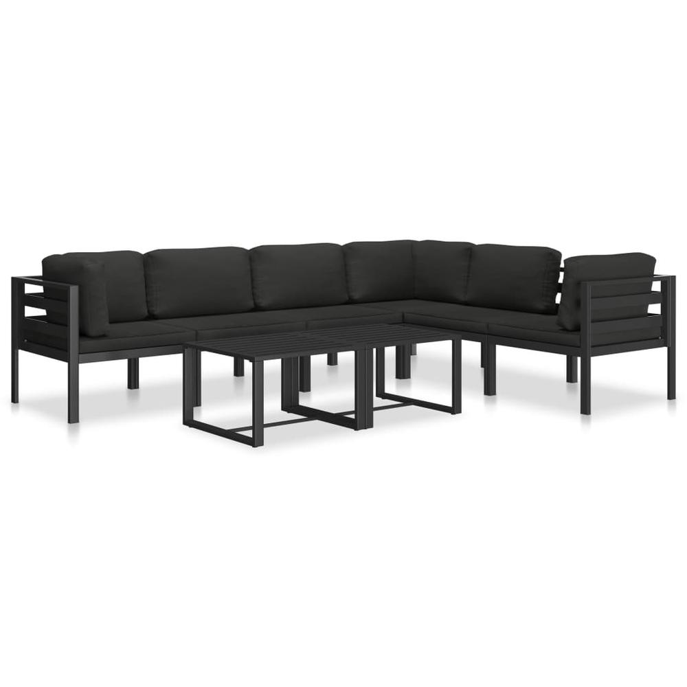 vidaXL Sectional Middle Sofa with Cushions Aluminum Anthracite. Picture 7
