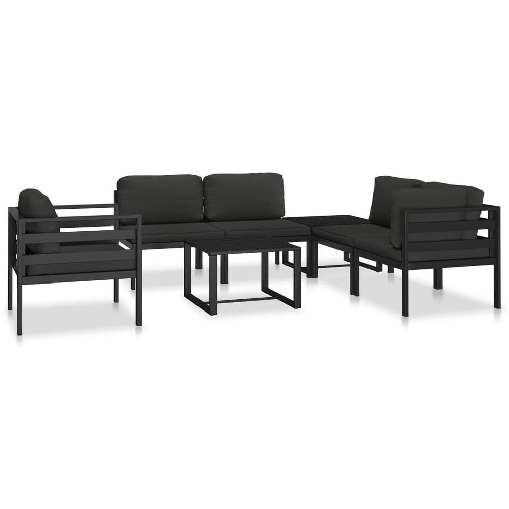 vidaXL Sectional Middle Sofa with Cushions Aluminum Anthracite. Picture 8