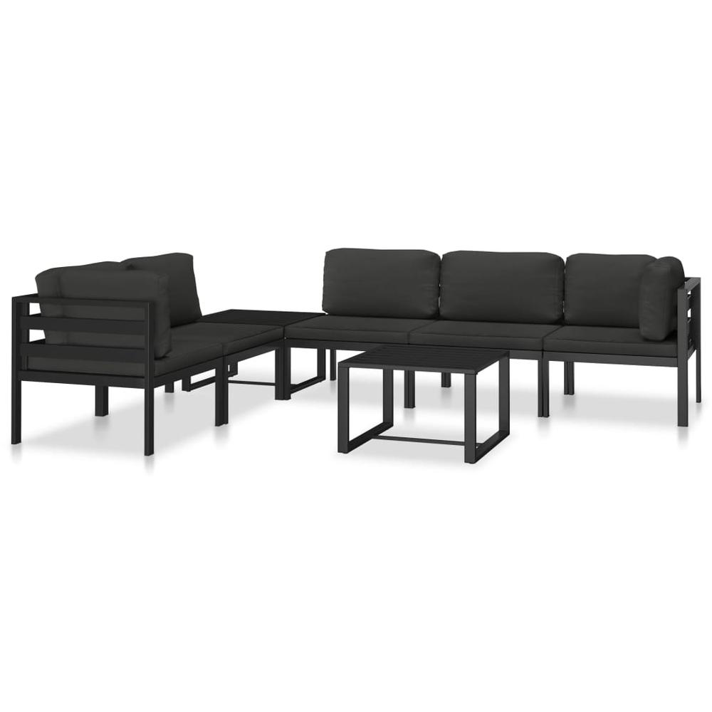 vidaXL Sectional Middle Sofa with Cushions Aluminum Anthracite. Picture 9