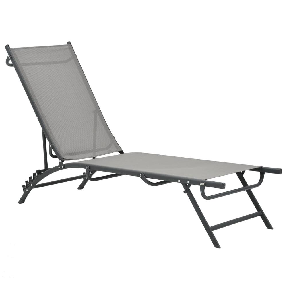 Sun Loungers 2 pcs Textilene and Steel. Picture 1