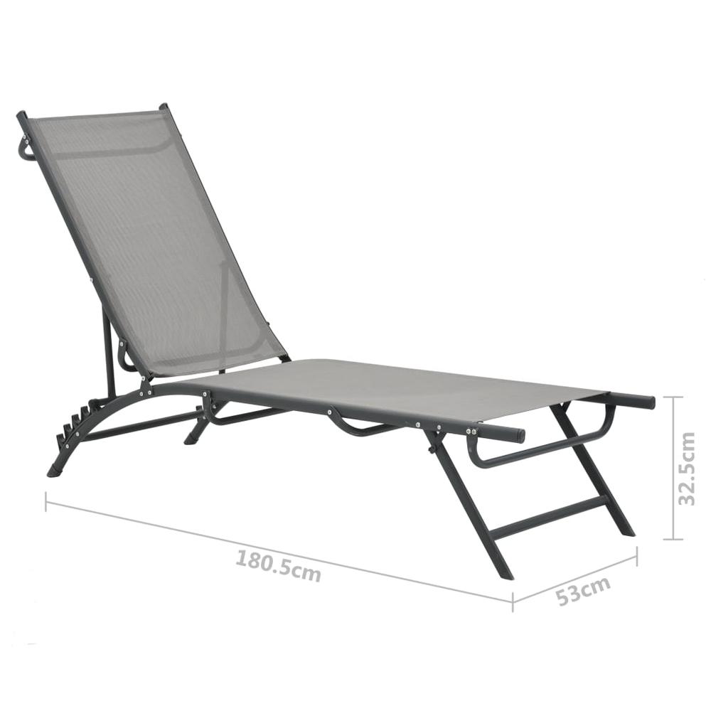 Sun Loungers 2 pcs Textilene and Steel. Picture 7