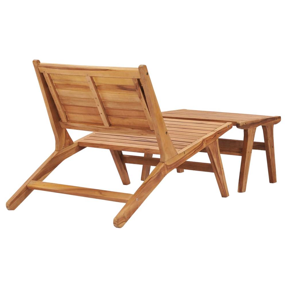 vidaXL Garden Chair with Footrest Solid Teak Wood, 49366. Picture 3