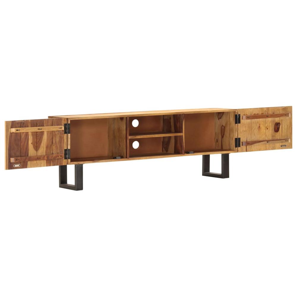 vidaXL TV Cabinet 51.2"x11.8"x18.5" Solid Acacia Wood, 287339. Picture 2