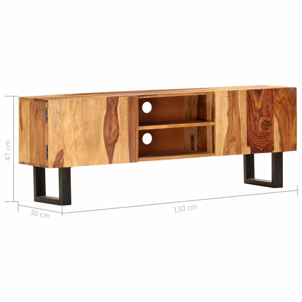 vidaXL TV Cabinet 51.2"x11.8"x18.5" Solid Acacia Wood, 287339. Picture 6