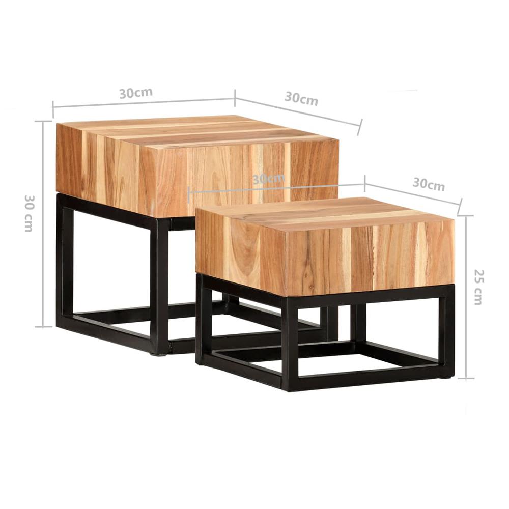 vidaXL Side Tables 2 pcs Solid Acacia Wood, 287351. Picture 7