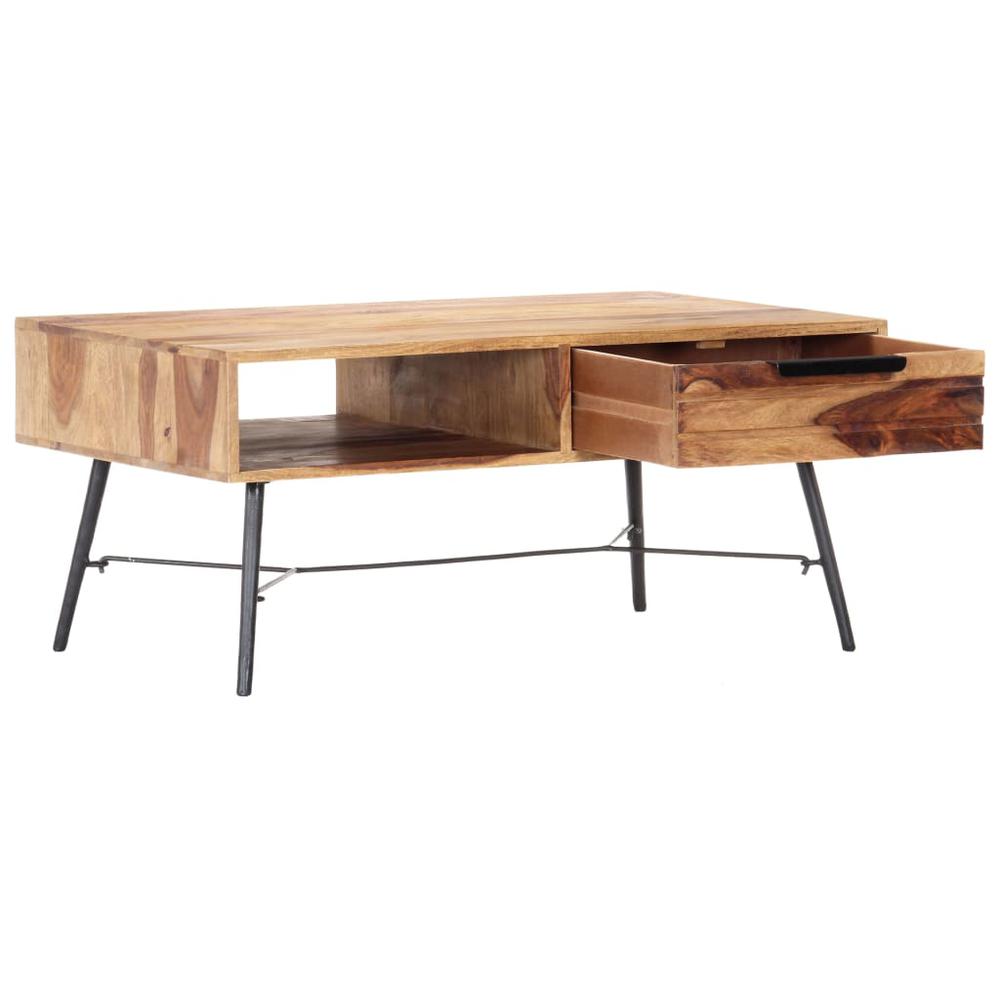 vidaXL Coffee Table 34.6"x21.7"x15.7" Solid Sheesham Wood, 287360. Picture 4