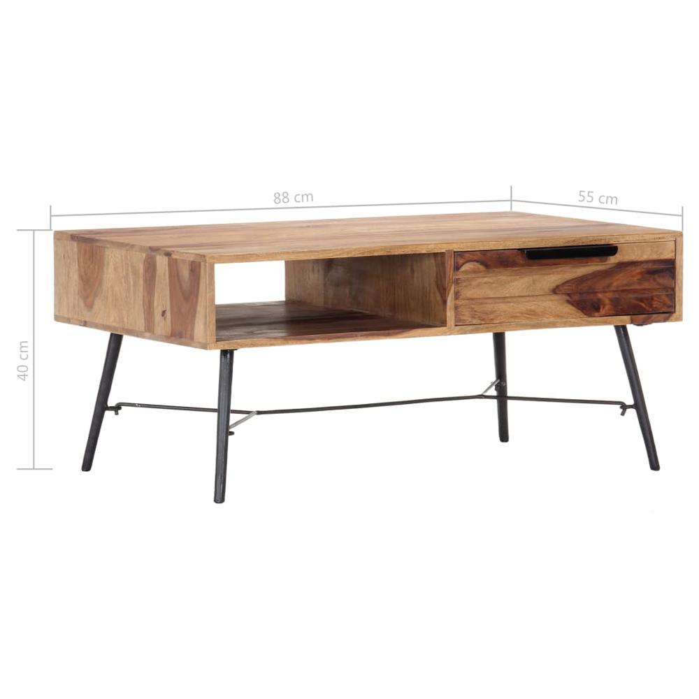 vidaXL Coffee Table 34.6"x21.7"x15.7" Solid Sheesham Wood, 287360. Picture 6
