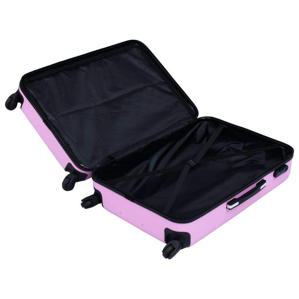 Hardcase Trolley Set 3 pcs Pink ABS. Picture 5