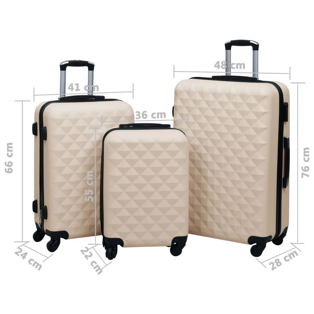 Hardcase Trolley Set 3 pcs Gold ABS. Picture 7