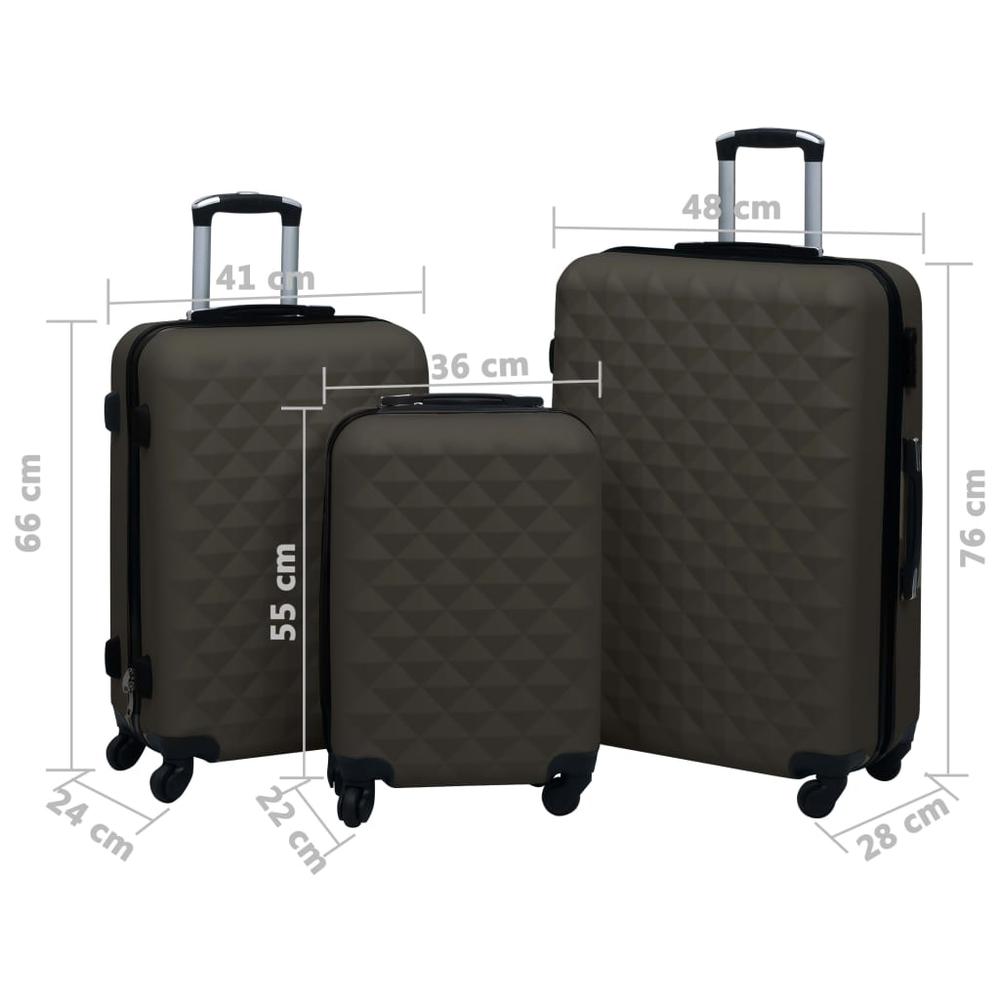 Hardcase Trolley Set 3 pcs Anthracite ABS. Picture 7