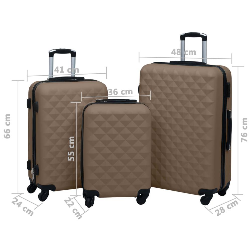Hardcase Trolley Set 3 pcs Brown ABS. Picture 7