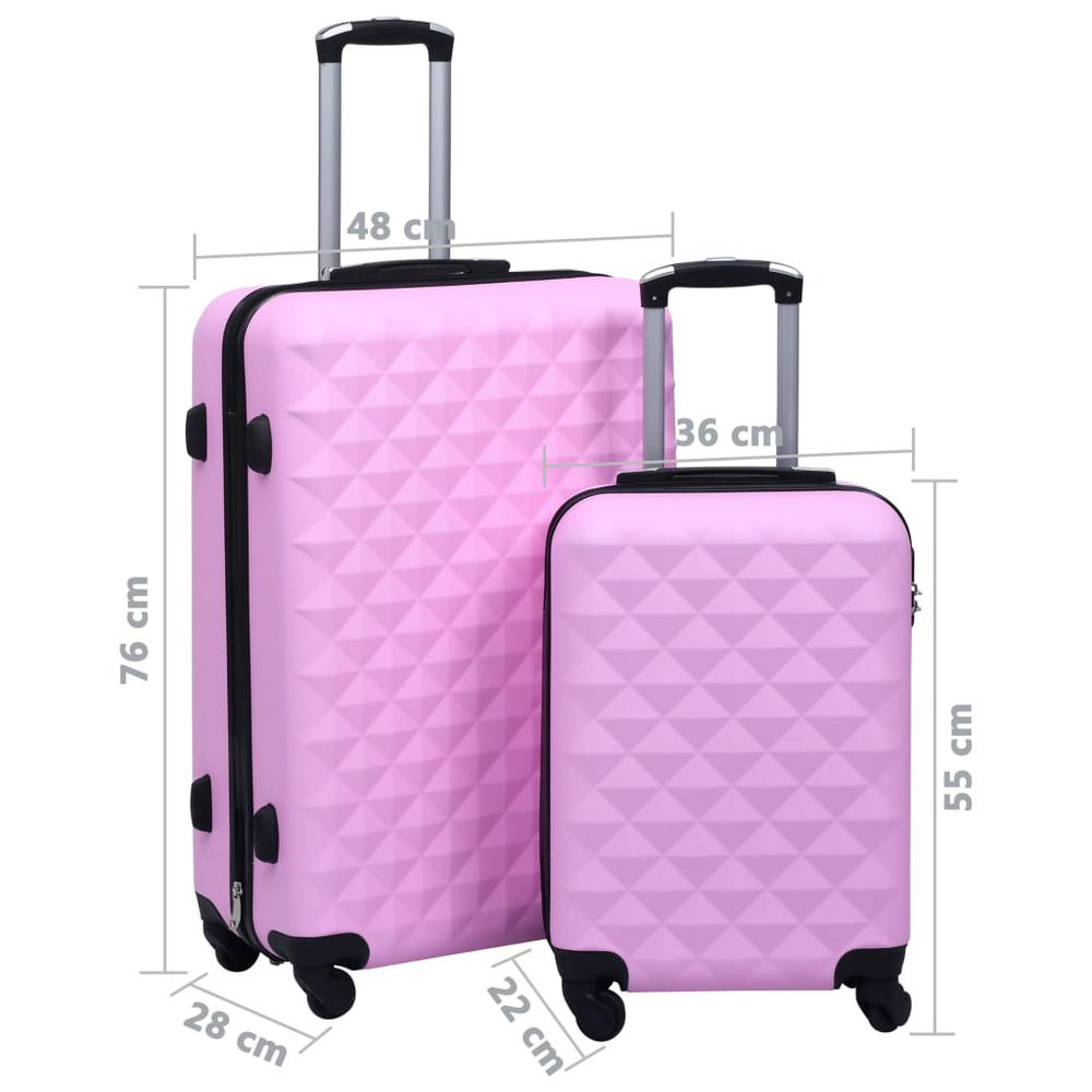 Hardcase Trolley Set 2 pcs Pink ABS. Picture 11