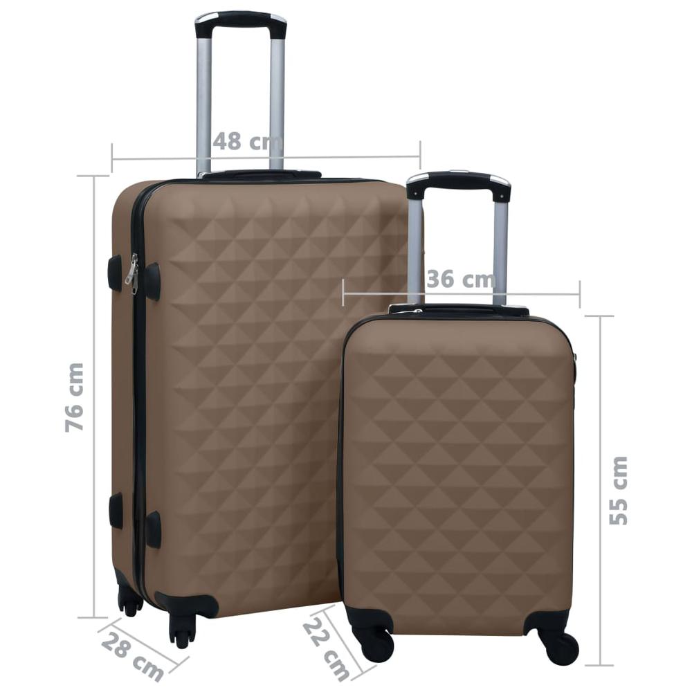 Hardcase Trolley Set 2 pcs Brown ABS. Picture 11